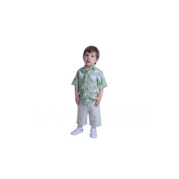 Compleu -  pentru baieti - cu palmieri - 2 Piese - MK-7016 - Verde -