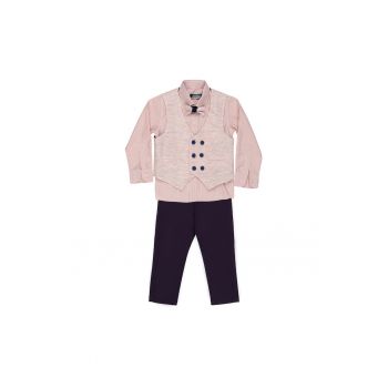 Costum elegant baieti -  4 piese - cu vesta - MY-5119