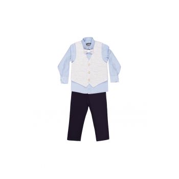 Costum elegant baieti -  4 piese - cu vesta - MY-5131
