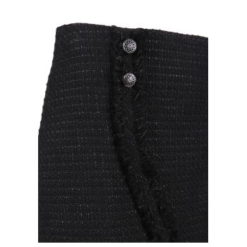 Fusta din tuid cu garnitura decorativa - Negru