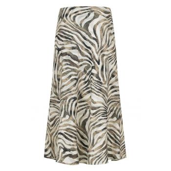 Fusta midi petrecuta - cu animal print