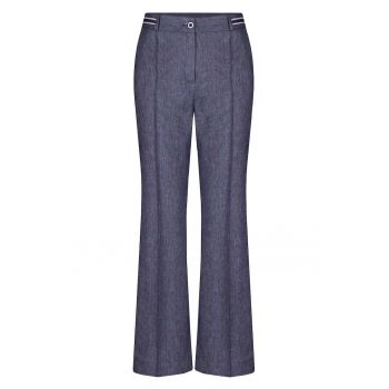 Pantaloni drepti din amestec de in si bumbac