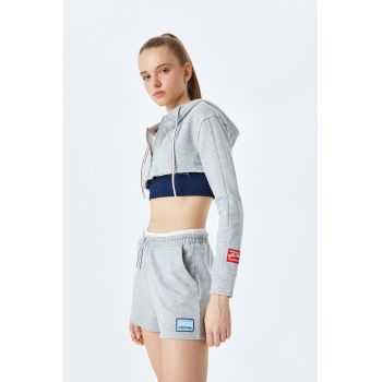 Pantaloni scurti relaxed fit cu talie dubla