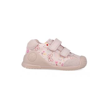 Pantofi sport din piele cu segment dublu cu inchidere velcro