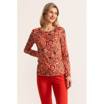 Pijama lunga cu model floral Mona