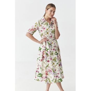Rochie din bumbac cu model floral Niki