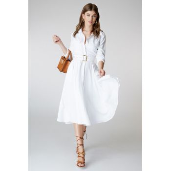 Rochie midi evazata cu o curea Classy