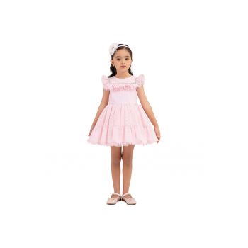 Rochita Eleganta Brodata -  pentru Fetite - cu Bentita - 33329