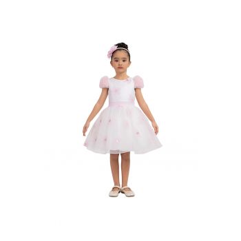 Rochita Eleganta Fetite -  - cu Flori Aplicate - Bentita Asortata - 33319