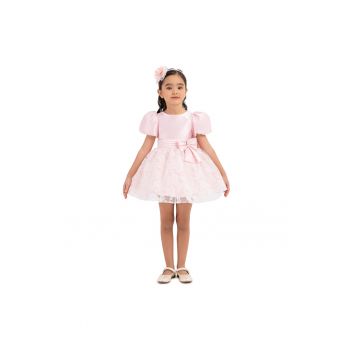 Rochita Eleganta -  - pentru Fetite - cu Fundita si Bentita Asortata - 33227