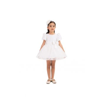 Rochita Eleganta -  - pentru Fetite - cu Fundita si Bentita Asortata - 33227