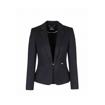 Sacou cambrat cu revere decupate - Negru