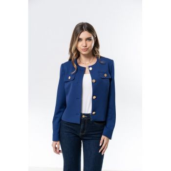 Sacou uni cu nasturi contrastanti Lorena