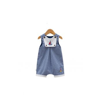 Salopeta baietei -  fara maneci - TE8067 - Albastru -