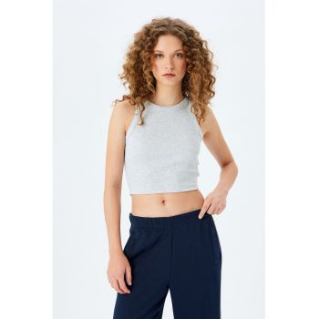 Top crop cu aspect striat