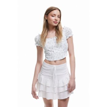 Top crop cu imprimeu floral