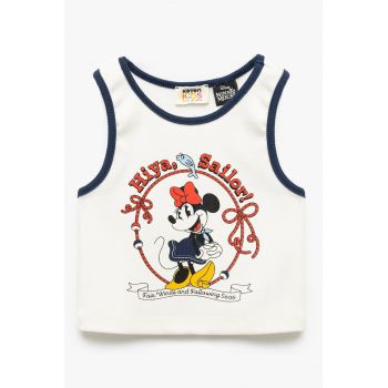 Top cu Minnie Mouse si aspect texturat