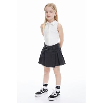 Top slim fit cu fermoar