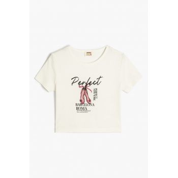 Tricou cu decolteu rotund si imprimeu