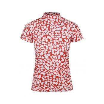 Tricou cu guler mediu si model abstract