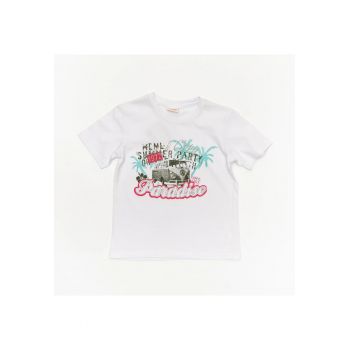 Tricou cu imprimeu copii - Paradise - 32320 - Alb -