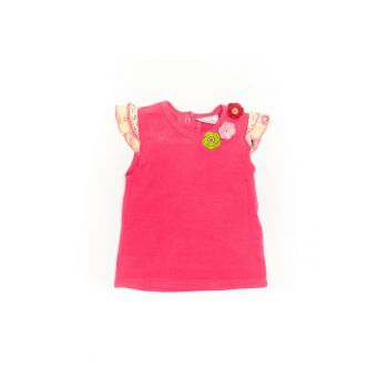 Tricou cu pantaloni scurti -  set 2 buc - roz - 12225 - 68 cm - Roz