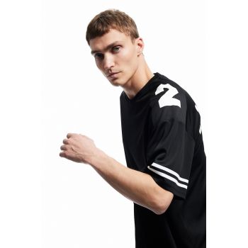Tricou lejer cu imprimeu text pe spate