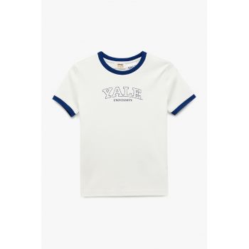 Tricou reguler fit cu text