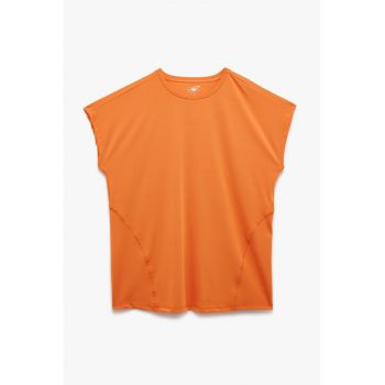 Tricou uni cu decolteu rotund