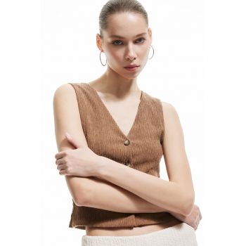 Vesta crop cu inchidere cu nasturi