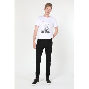 Blugi slim fit cu model cu 5 buzunare 2