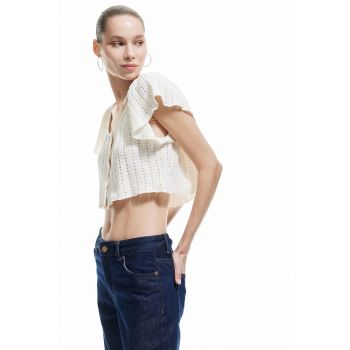 Bluza crop cu perforatii