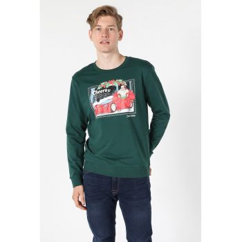 Bluza de bumbac cu imprimeu foto