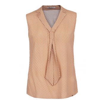 Bluza fara maneci cu buline si cravata decorativa