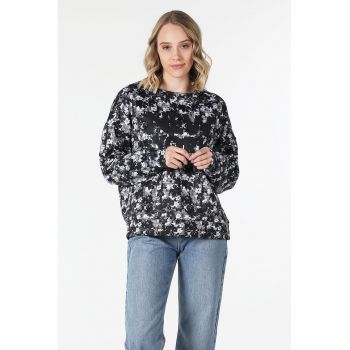 Bluza sport supardimenionata cu imprimeu