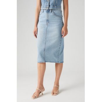Fusta din denim cu croiala dreapta