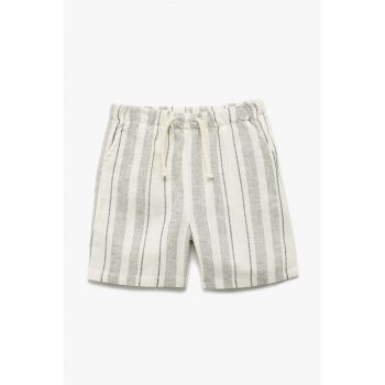 Fusta-pantalon cu snur si model in dungi