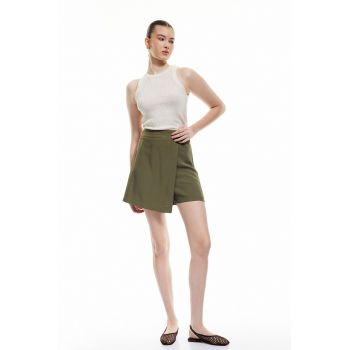 Fusta-pantalon din amestec de in