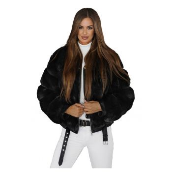 Jacheta de tranzitie pentru femei Floralire neagra