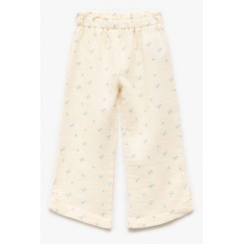 Pantaloni din bumbac cu croiala ampla