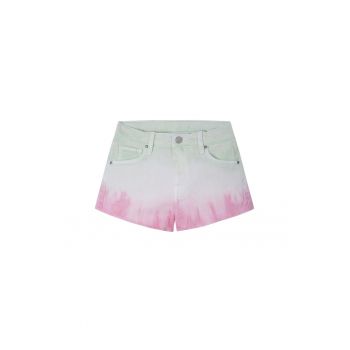 Pantaloni scurti din denim cu aspect in degrade