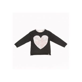 Pulover imprimeu inimioara -  cu strasuri - 30847-1