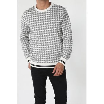 Swater/Bluza De Barbati Alb -Regular Fit
