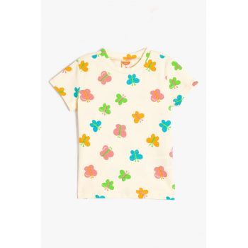 Tricou cu imprimeu cu fluturi
