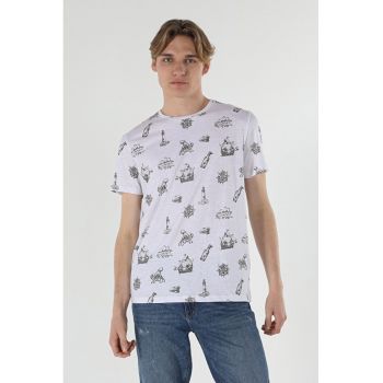 Tricou Cu Maneca Scurta De Barbati Alb Regular Fit ships