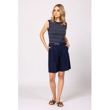 Tricou din amestec de modal fara maneci cu model in dungi Berta