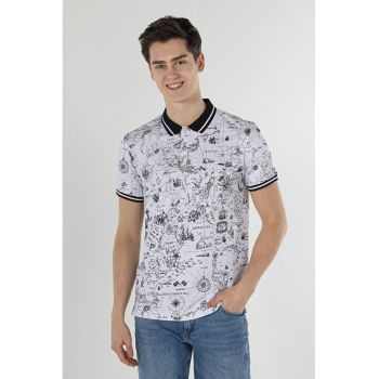 Tricou Polo Cu Maneca Scurta De Barbati Alb Regular Fit