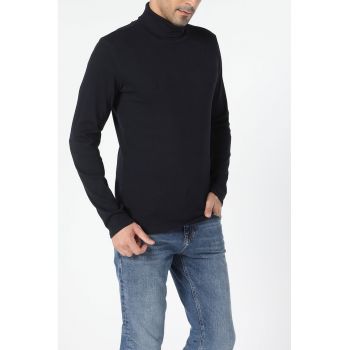 Bluza slim fit cu guler inalt 2