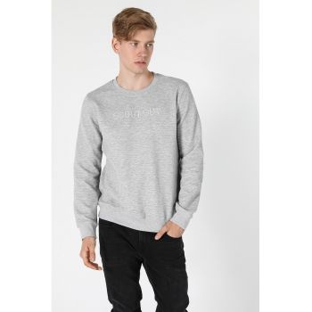 Bluza sport texturata cu text brodat