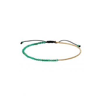 Bratara ajustabila din aur filat de 14K/20 cu pietre onix